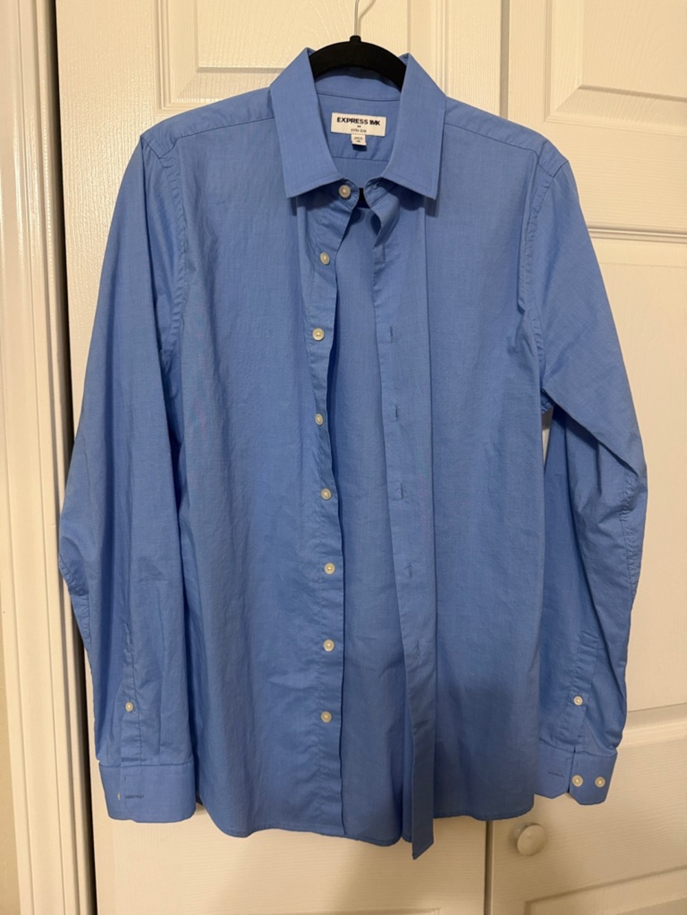 Express Men’s Blue Long-Sleeve Dress Shirt